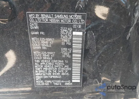 2016 Nissan Rogue S z USA, uszkodzony, nr VIN KNMAT2MV7GP658221